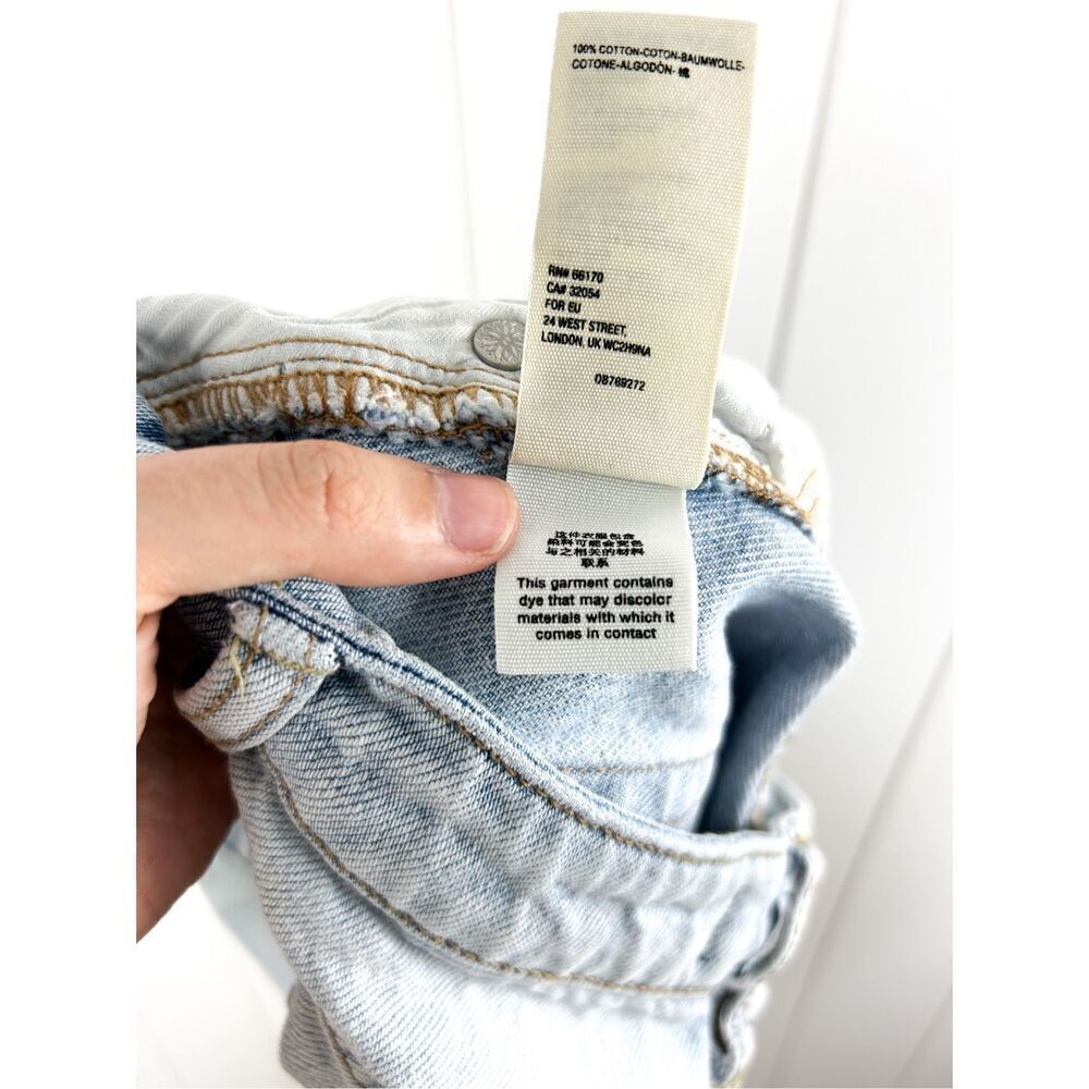 Free People X We the Free Montauk Button Fly Mini Distressed Denim Skirt 26 - Picture 12 of 12